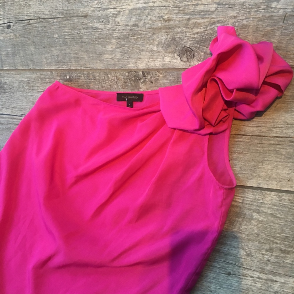 Hot pink off the shoulder blouse
